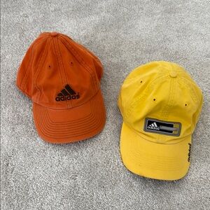 Vintage Adidas Yellow and Orange Hat Bundle